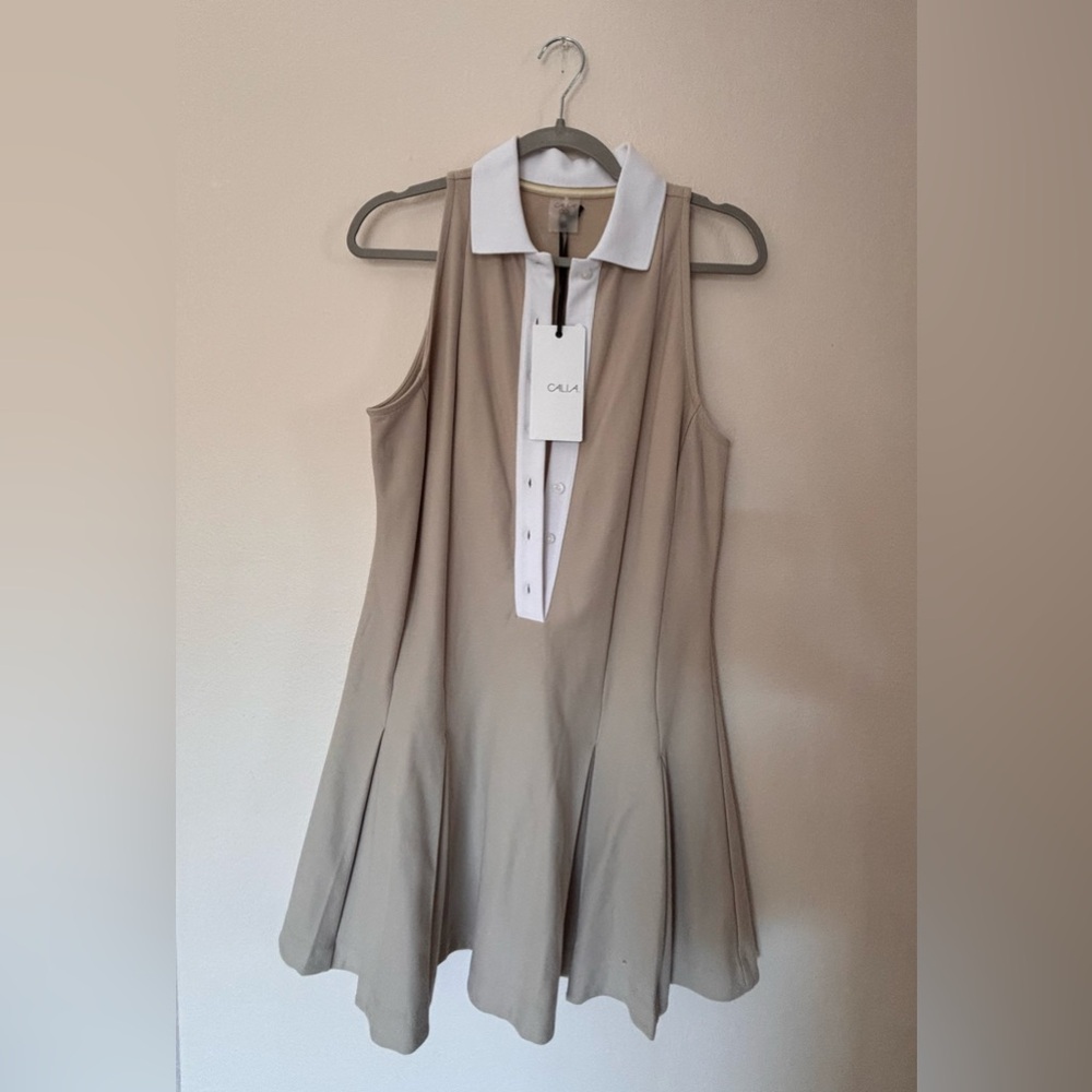 CALIA Pleated Polo Dress NWT Size M